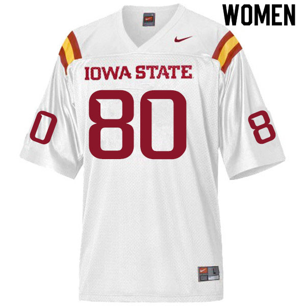 Iowa State Cyclones Women's #80 Skylar Loving-Black Nike NCAA Authentic White College Stitched Football Jersey OE42B74UM
